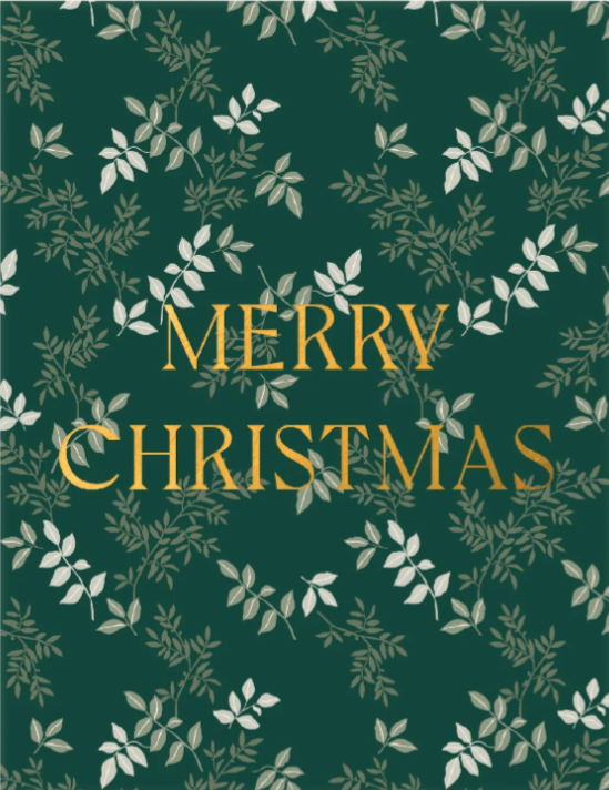 Green Merry Christmas Card