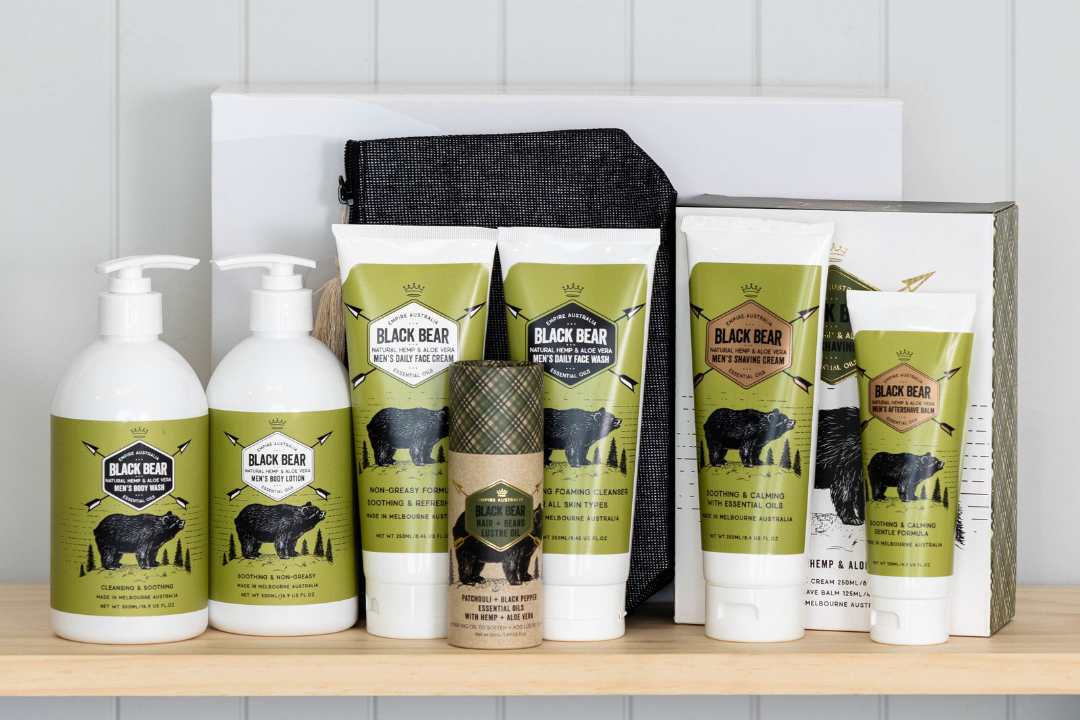 Black Bear Men’s Hemp & Aloe Vera Grooming Gift Set - NQ Gift Hampers