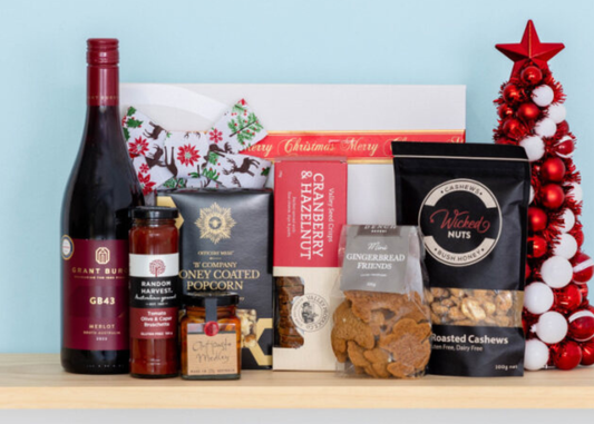 Christmas Hamper with Red Wine